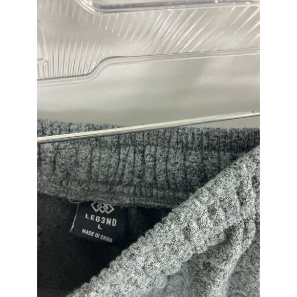 Leg3nd Heather Grey Black Moto Sweatpants Size Large - Picture 3 of 5